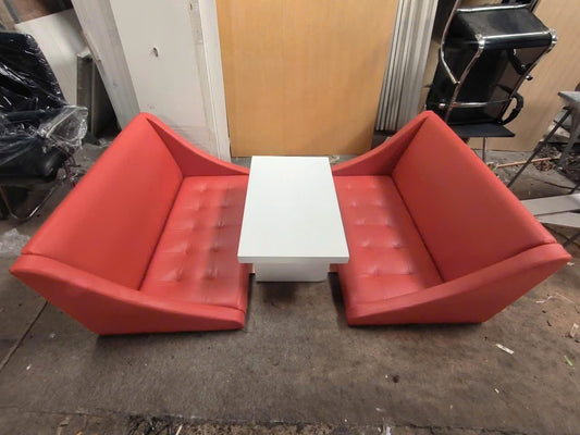 Bộ Sofa Bệt Quán Cafe – Màu Đỏ Cam Sang Trọng