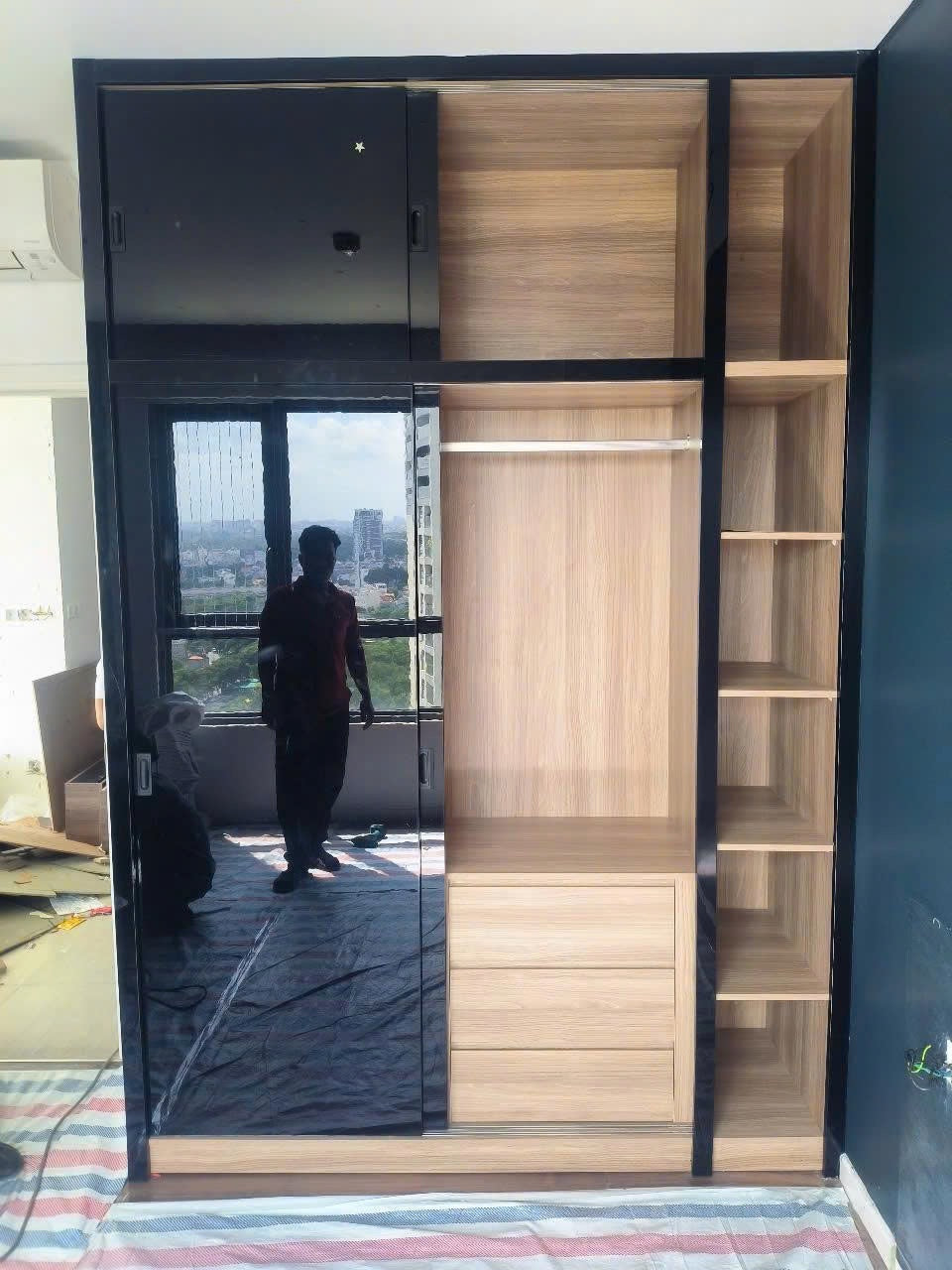 Tủ áo cánh lùa và cánh mở