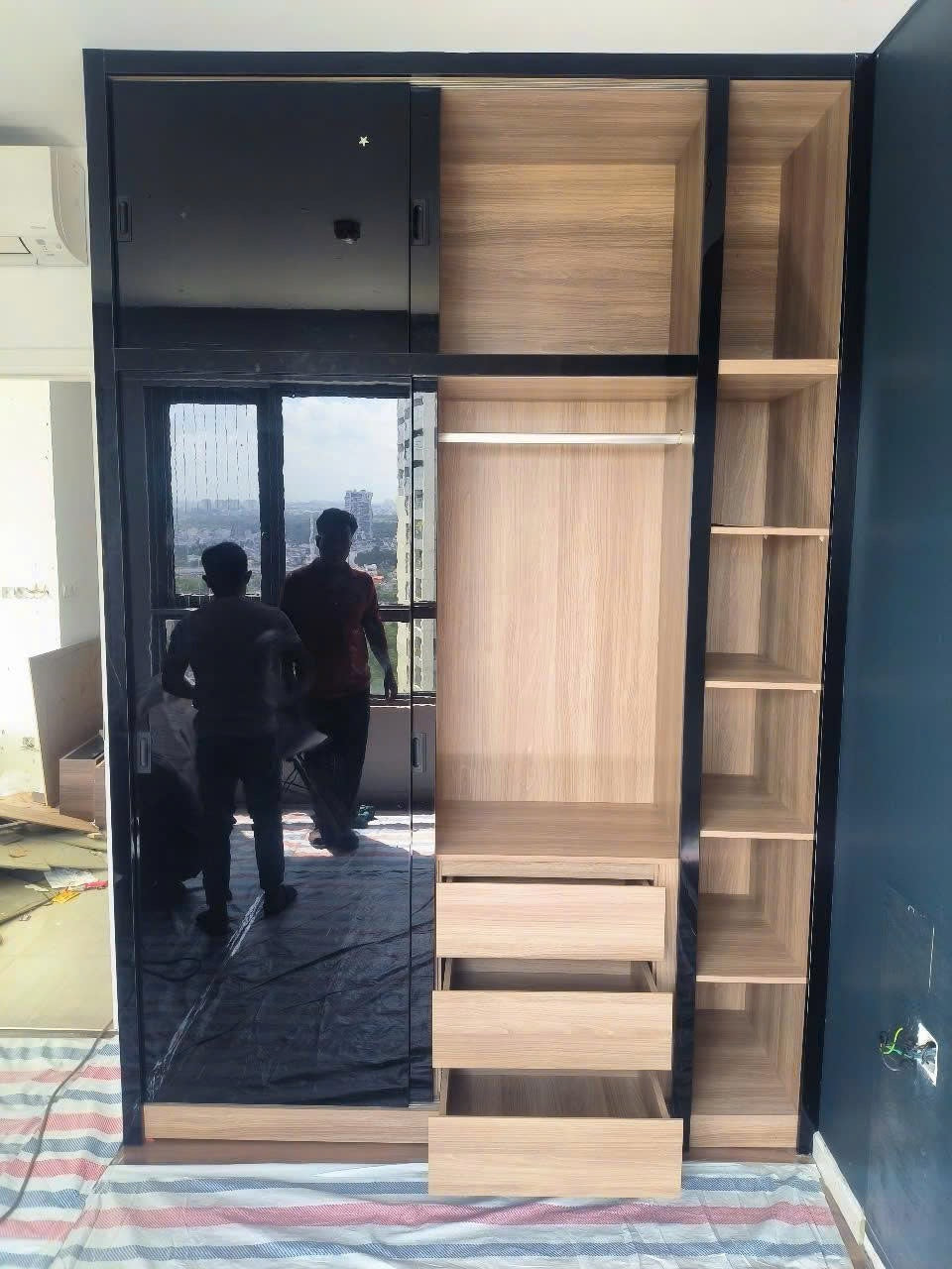 Tủ áo cánh lùa và cánh mở