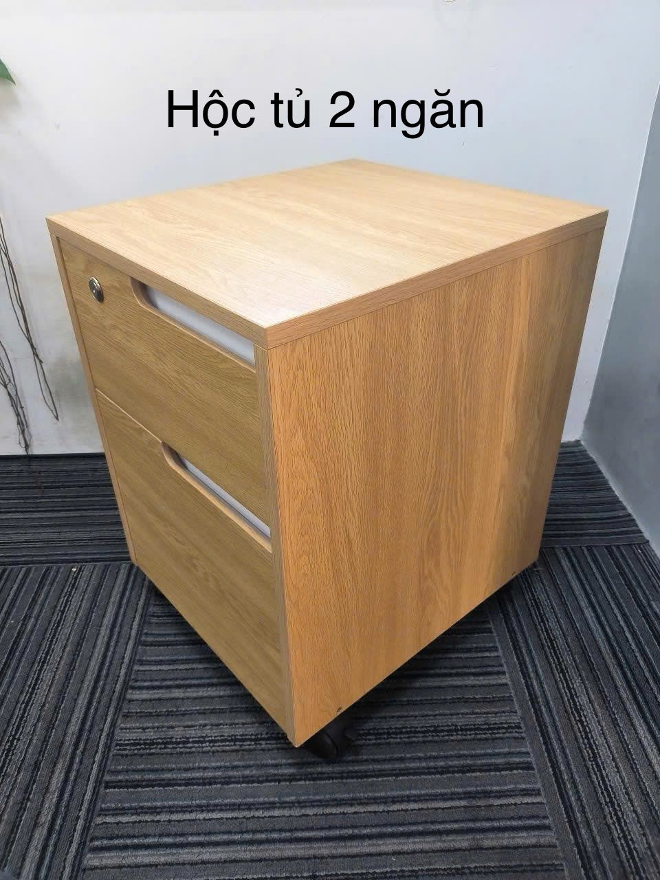 Hộc tủ di động có bánh xe, 2 ngăn. Thiết kế đẹp, gỗ đẹp
