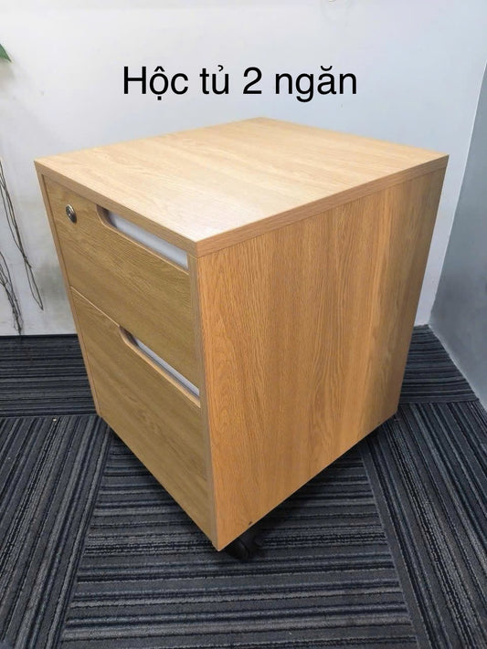 Hộc tủ di động có bánh xe, 2 ngăn. Thiết kế đẹp, gỗ đẹp