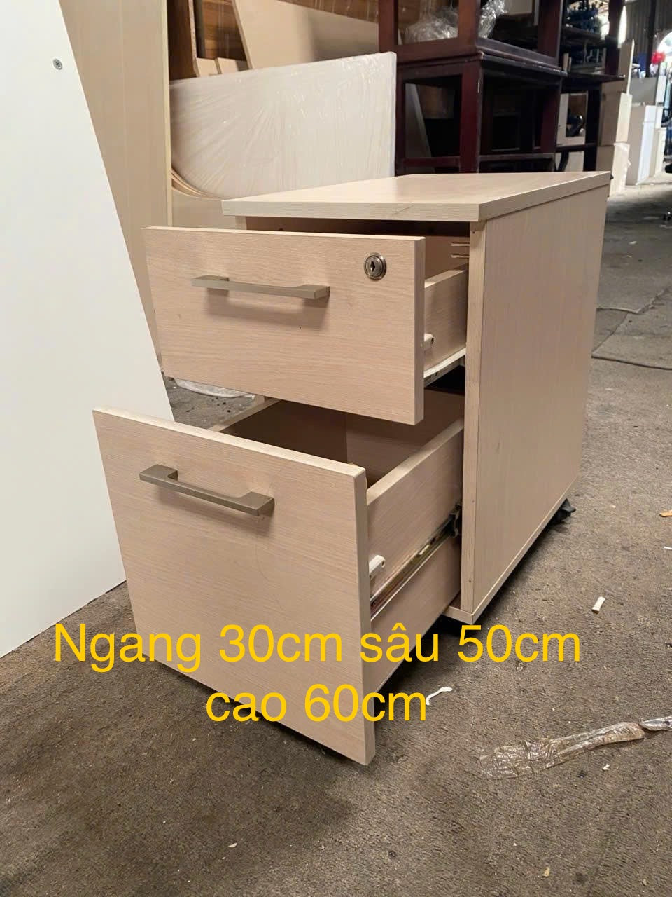 Tủ cabinet 2 hộc có bánh xe. Tủ đầu giường
